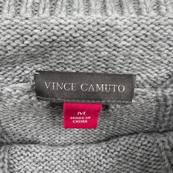 Vince Camuto Women's Gray Cowl Neck Ribbed Knit Sweater Size Medium - Picture 2 of 4